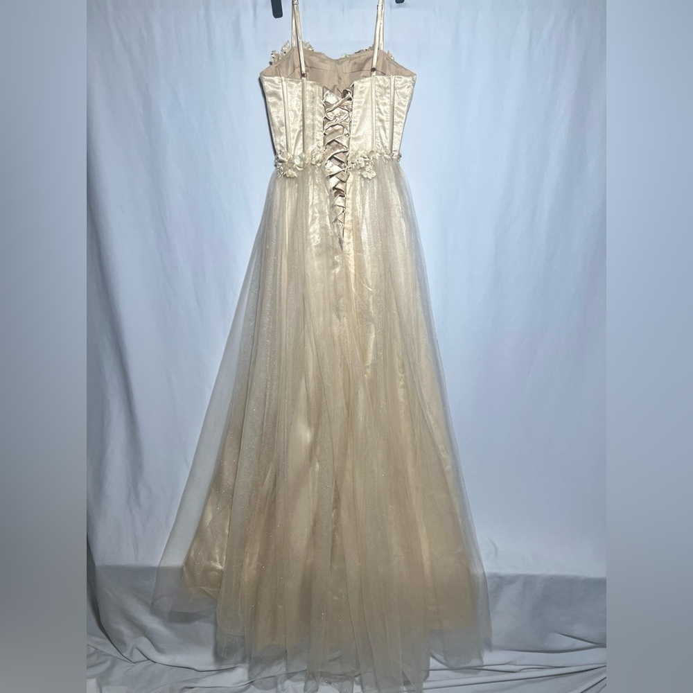 Lavetir Champagne 3D Floral Corset Top Dress | S NWT - Picture 9 of 16